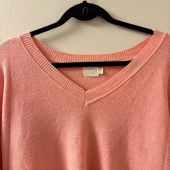 Dreamers by Debut Coral V-Neck Sweater Size M/L - Picture 7 of 12